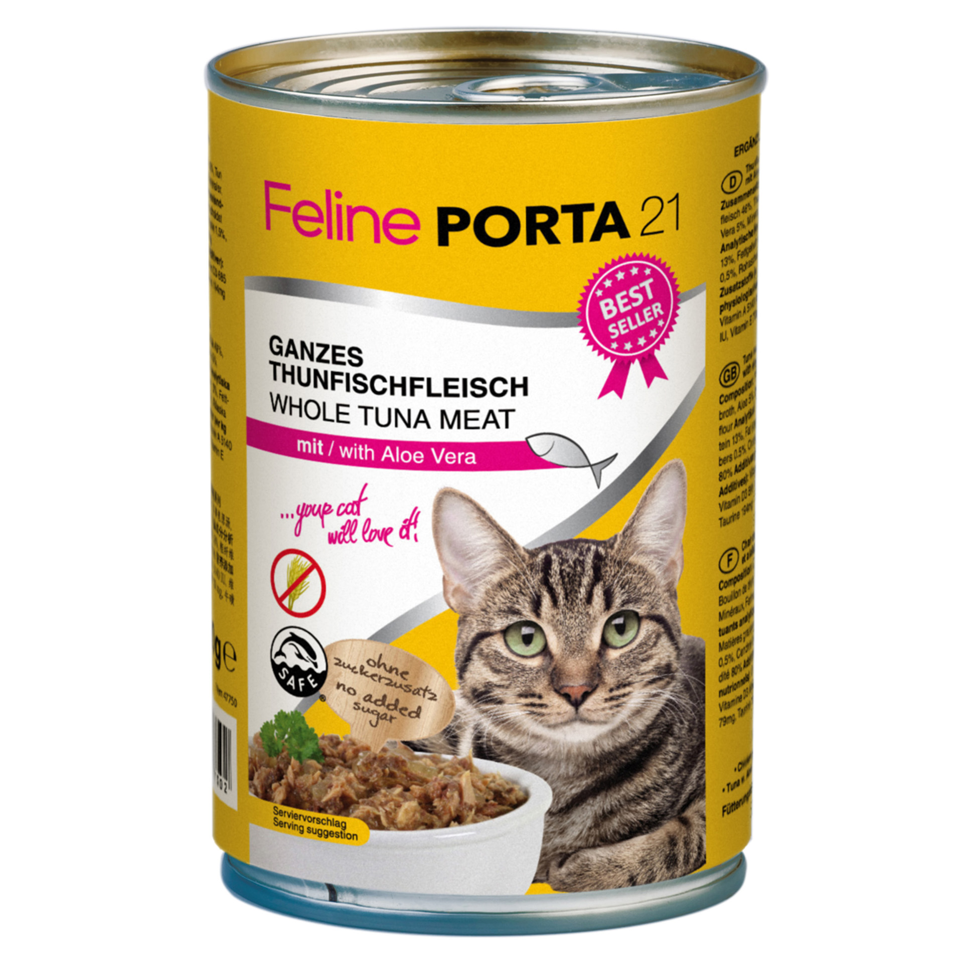 ThunfischmitAloeVera_400g_47750_01 Feline PORTA21 Thunfisch mit Aloe Vera 400g Dose