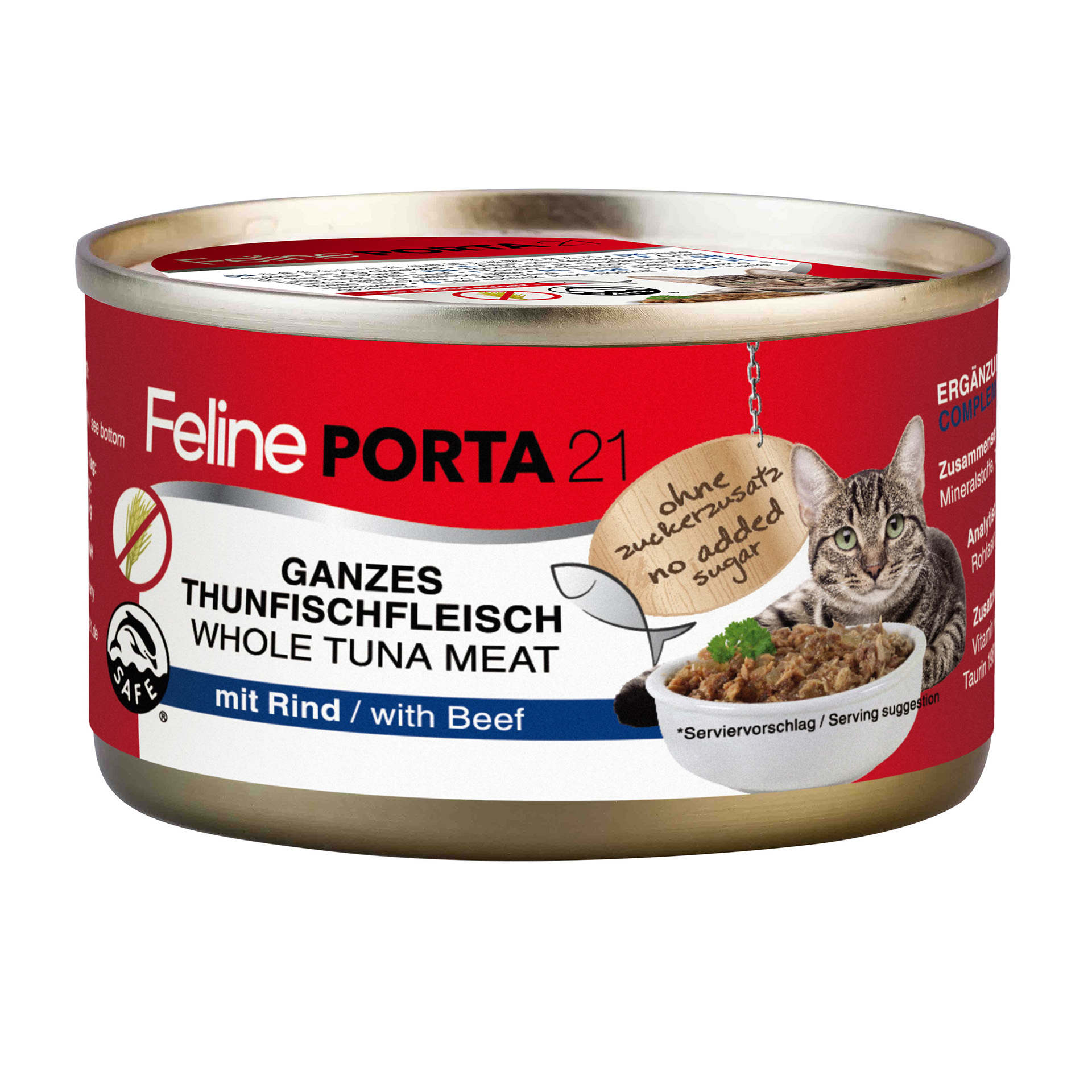 GanzesThunfischfleischmitRind_90g_71800_01 Feline - Thunfisch mit Rind