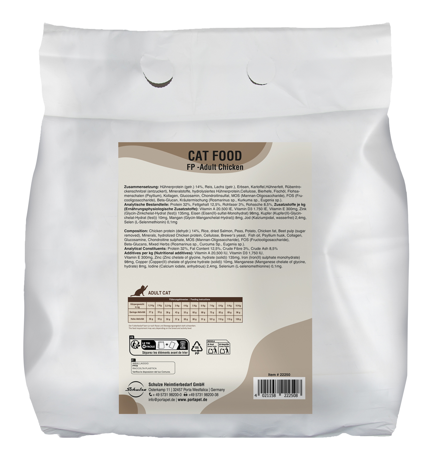 ProduktbildTest Futter 4,5 kg Rückseite