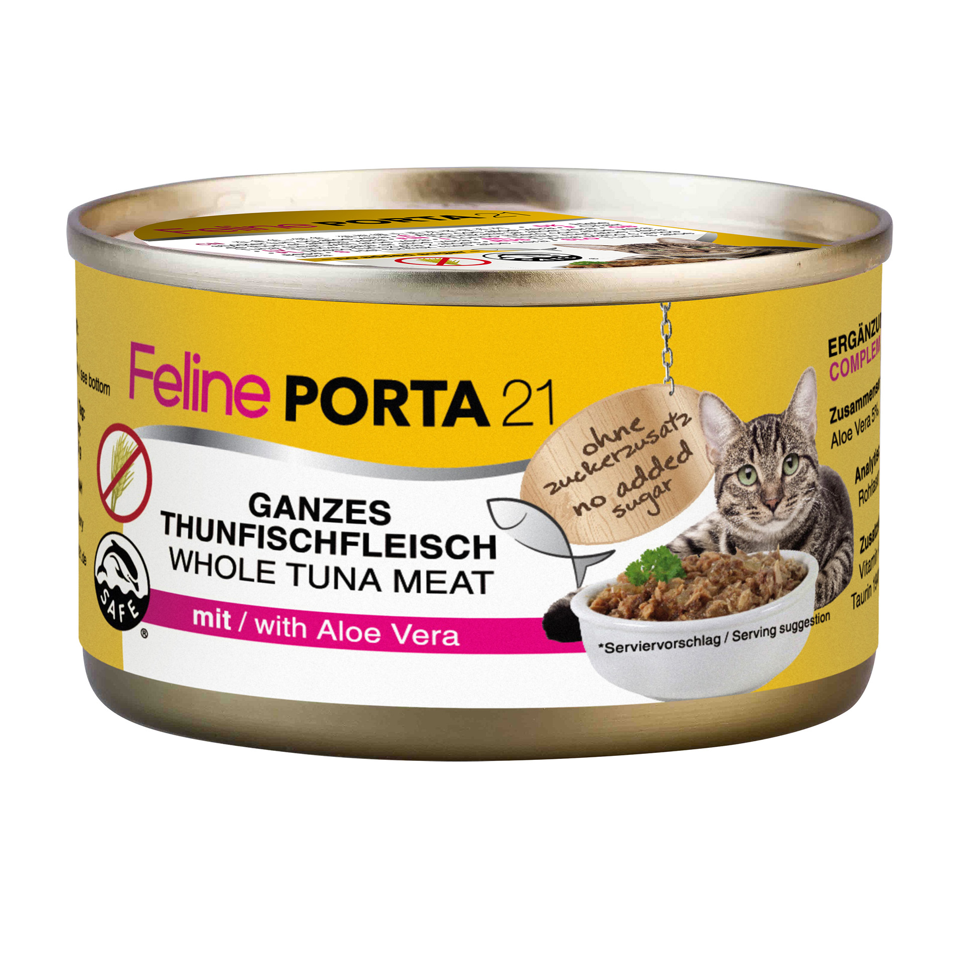 ThunfischmitAloeVera_90g_71700_01 Feline PORTA21 Thunfisch mit Aloe Vera 90g Dose