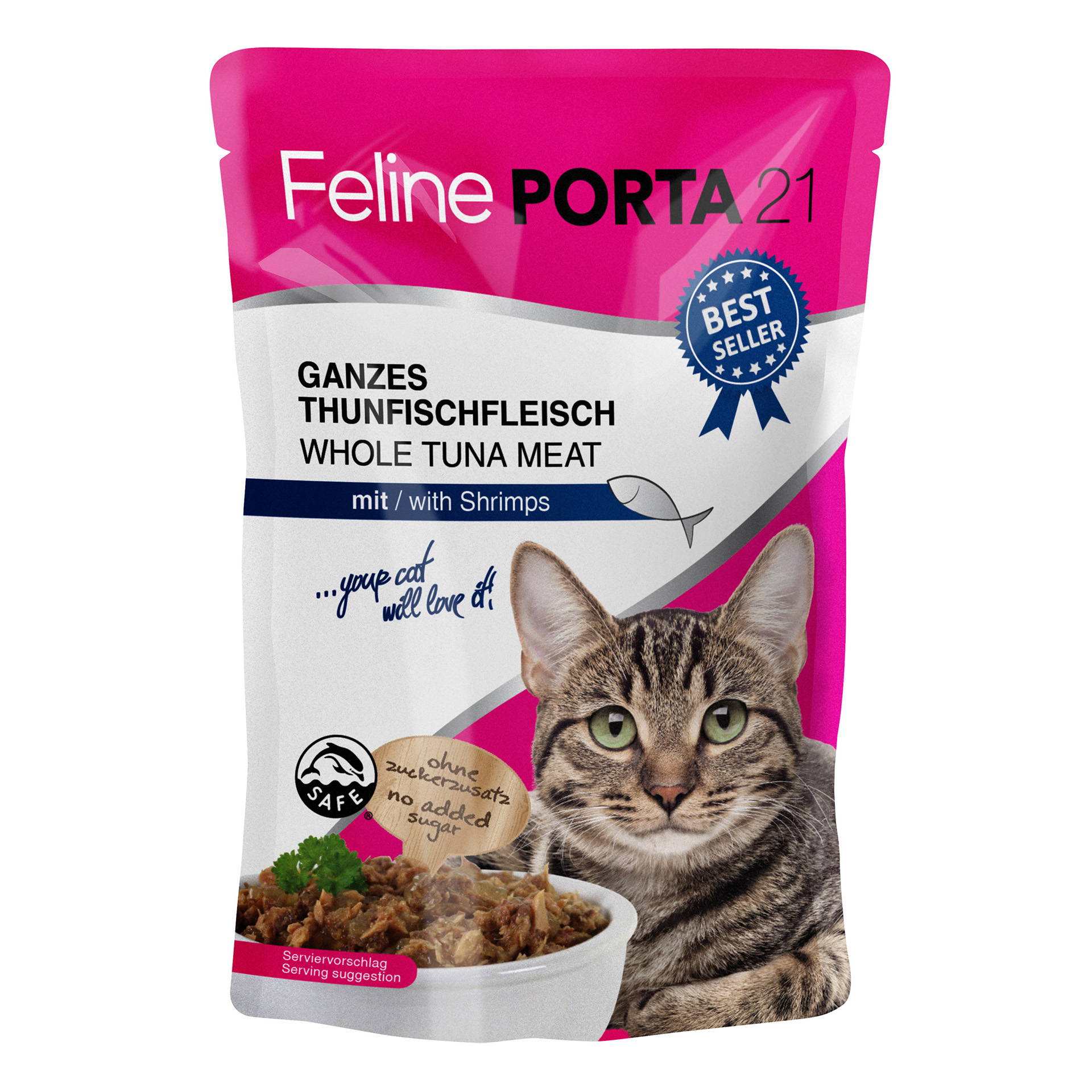 GanzesThunfischfleischmitShrimps_100g_71650_01ipQc8IB21tjhT Feline - Thunfisch - Shrimps 100 g