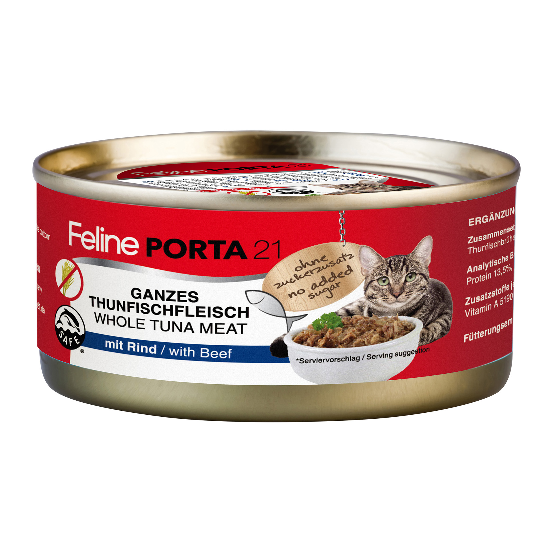GanzesThunfischfleischmitRind_156g_71890_014FQ3qUxTXAEyZ Feline - Thunfisch mit Rind (156 g)