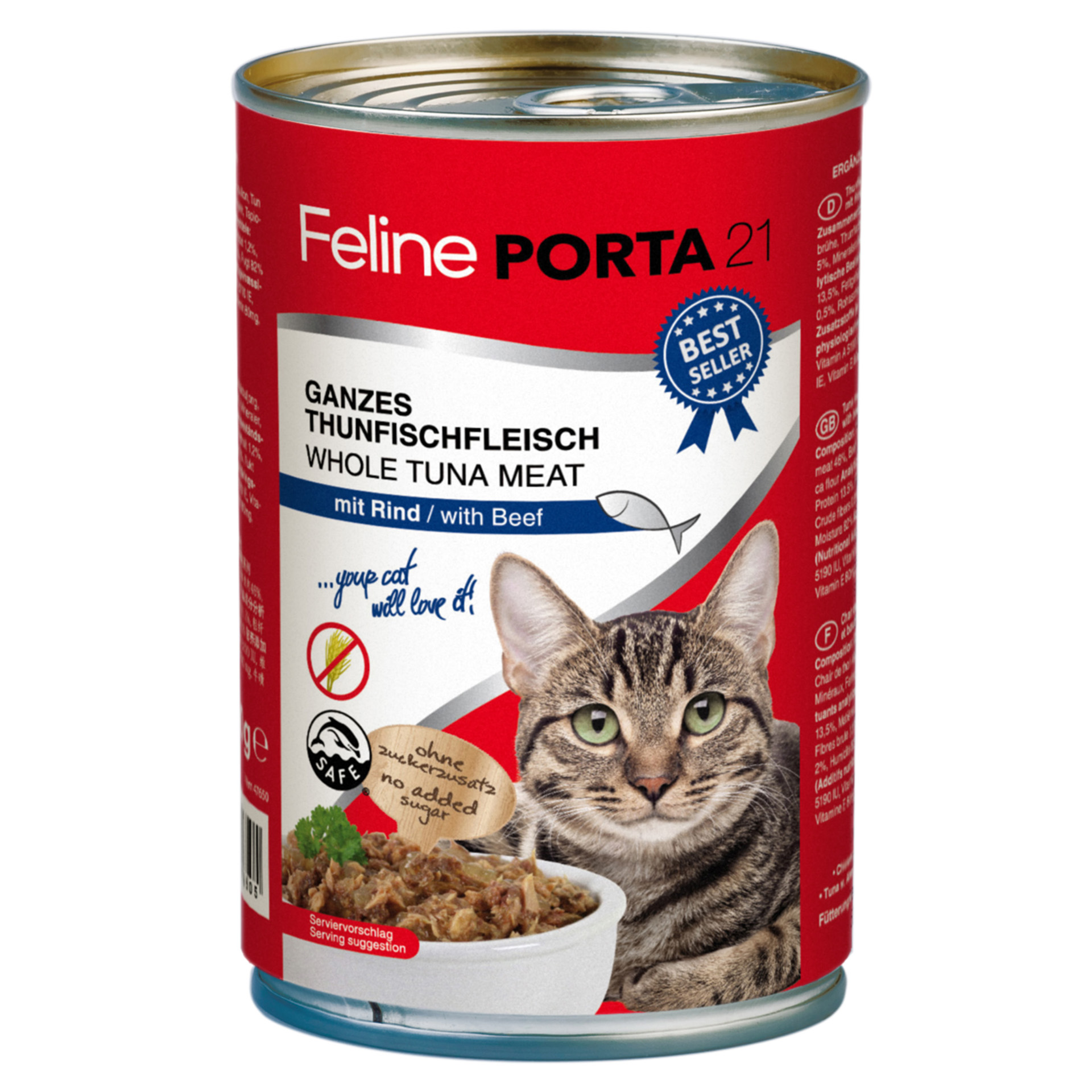 GanzesThunfischfleischmitRind_400g_47650_01 Feline Whole tuna meat with beef (400 g)